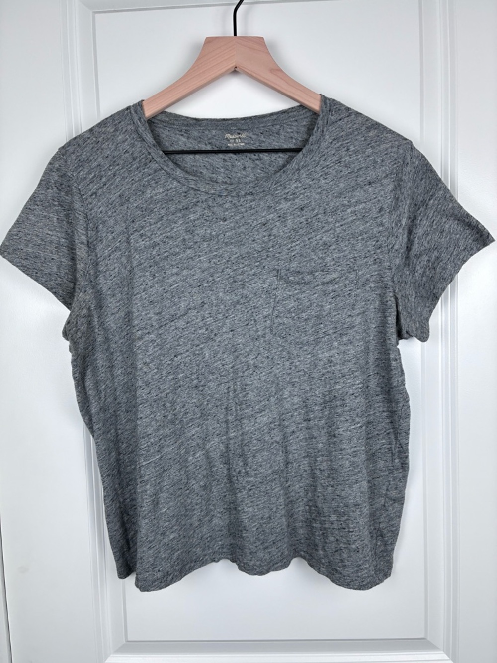 Madewell Heather Gray Pocket Crewneck Basic Tee - Womens Size XL